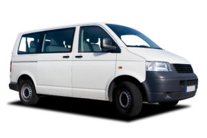 A Big Passenger Van Isolated on White