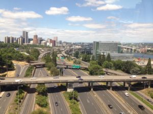 Traffic on I-5 in Portland, Oregon
